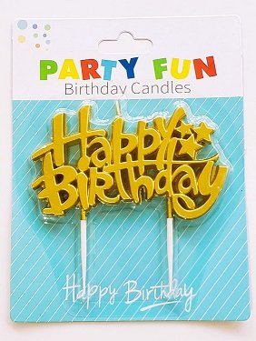Happy Birthday Gold Candle