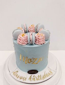 Sky blue Macaroon Cake