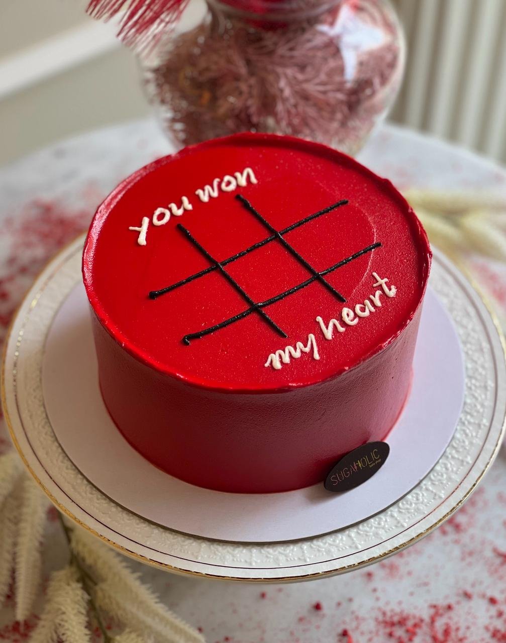 Valentines Tic-Tac-Toe Game Buttercream Cake